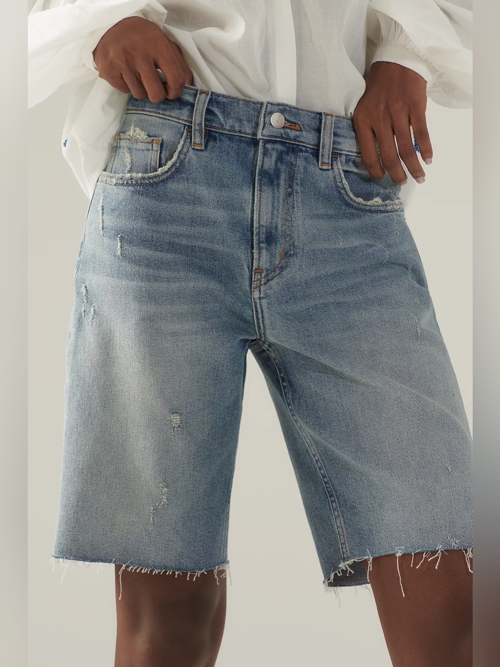 Anthropologie Pilcro Denim Mid Thigh Shorts size 32